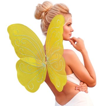 Sommerfuglevinger glitter gul Sommerfuglevinger glitter gul
