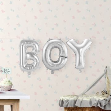 BOY silver folieballong - 36 cm