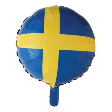 Sverige Folieballong Rund - 45 cm