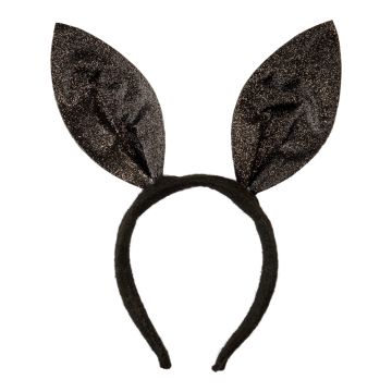 Kaninöra hårband svart