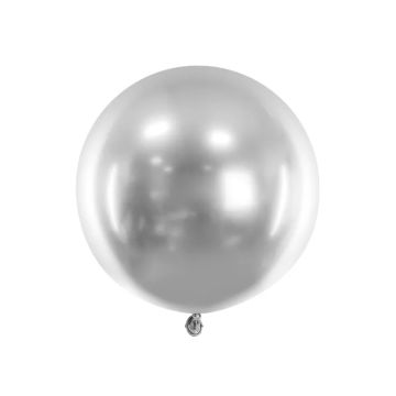 Stor Rund Ballong i Silver - 60 cm