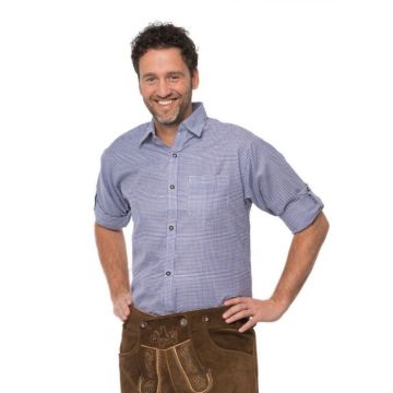 Oktoberfest tyroler skjorta blå för män