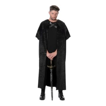 Svart pelskappa one-size