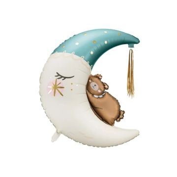 Folieballong teddybjörn på månen 80x98 cm