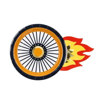 Papptallrikar med hjulmönster 6x - 26,5x18 cm