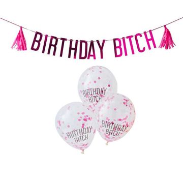 Happy Birthday Bitch Ballonger & Girlang