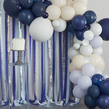 Ballongbåge i Blå Nyanser - inkl. ballonger & Serpentiner