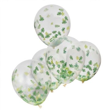 Ballonger med Konfettiblad 5x - 30 cm