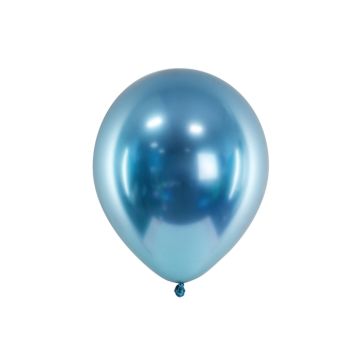 Blå Chrome ballonger 10x - 30 cm