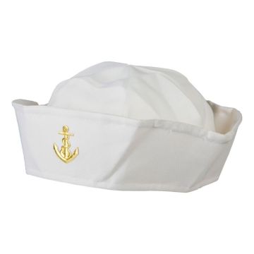 Hvid matros og sømandshat - One size