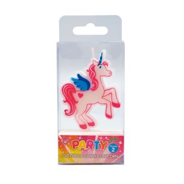 Enhörning ljus på pinne 5x5,6 cm 