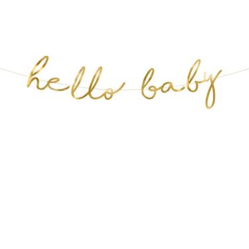 Hello Baby girlang med guldskrift - 70x18 cm