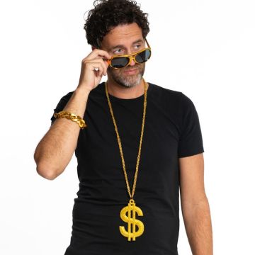 Gangster-set i guld inklusive 3 delar