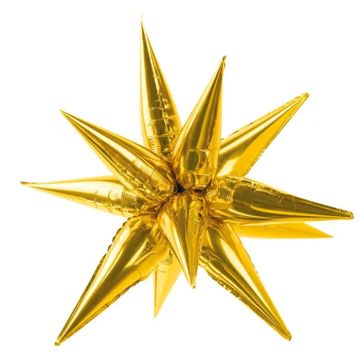 3D Stjärna Folieballong i Guld - 70 cm
