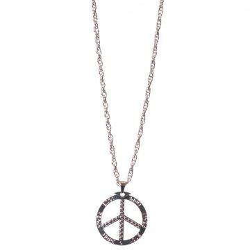 Silver hippie peace-halsband