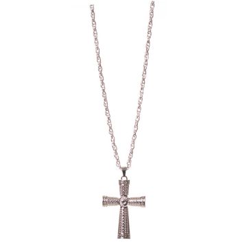 Detaljerat silverkorshalsband