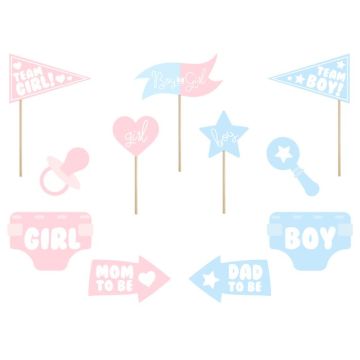 Gender reveal photo booth rekvisita 11x