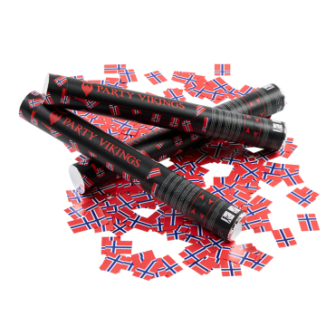 Norge konfettirør  PartyVikings - 40 cm 