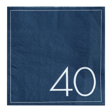40-årsdag servetter i blått 16x