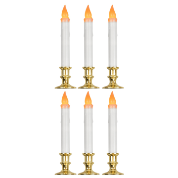 LED stagelys 6x med timer - 23 cm