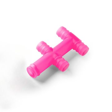 4-vägsadapter för ölrör - rosa
