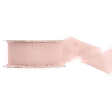 Ljusrosa chiffongband 40 mm x 10 m