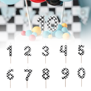 Tårtljus med racermotiv 0-9 - 5,5 cm
