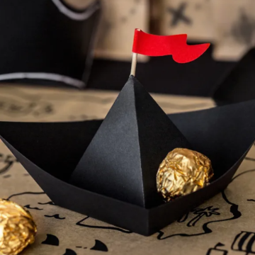 Piratskepp Snackkorgar svart 6x - 19x10x14 cm