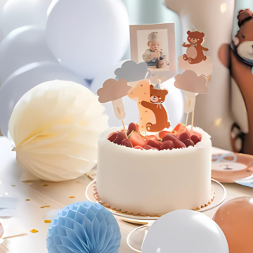 Bamse tårtljus 1 år - 7 cm