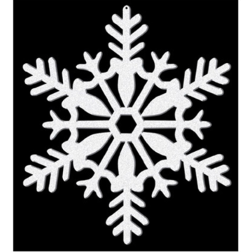 Vita glittrande snöflingor 4x - 10 cm