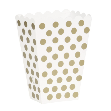 Popcornbägare med guldprickar 8x