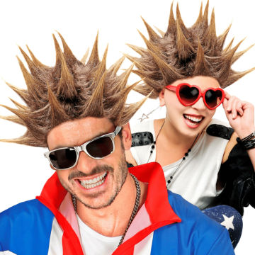 Brun punk paryk