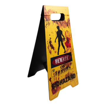 Golvskylt Halloween Akta dig för zombies - 60 cm