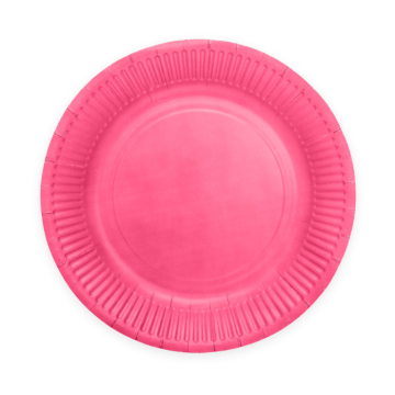 Pink papptallrikar 8x - Ø 18 cm