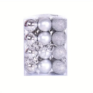 Silver julkulor 36x - 3 cm
