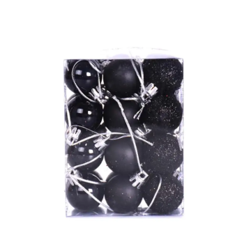 Svarta julkulor 36x - 3 cm