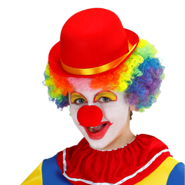 Röd bowler clownhatt för barn