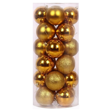 Mörkguld julekuler 24x - 6 cm