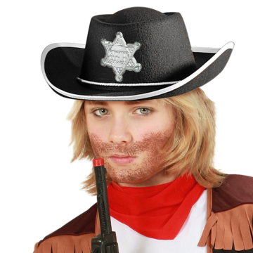 Svart cowboyhatt för barn