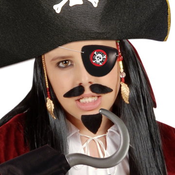 Piratset med hatt, krok och ögonlapp för barn