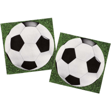 Fotboll servetter 20x - 33x33 cm