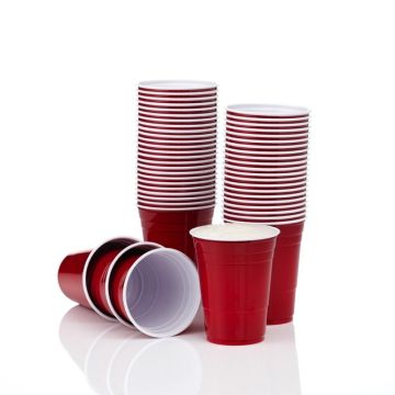 Red Cups 50x Plastmuggar - 0,47 liter