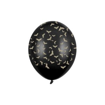Svarta Ballonger Med Fladdermus Motiv 6x - 30cm