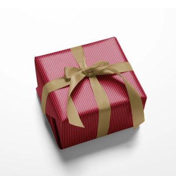 Gavepapir i rød med brune striber 1000x70 cm Det Gamle Apotek