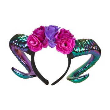 Vädurhorn med blommor i mångfärg