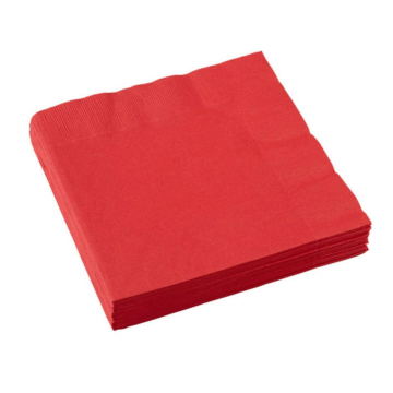 Röda servetter 10x - 33x33 cm