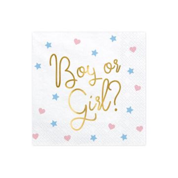 Hvide servietter med guld skrift og motiver 20x - 33x33 cm