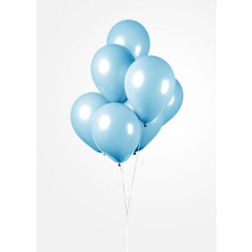 Ljusblå ballonger 50x - 30 cm