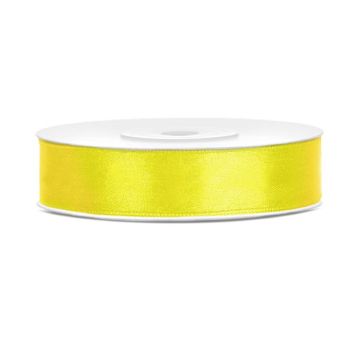 Gult satinband - 12 mm x 25 m