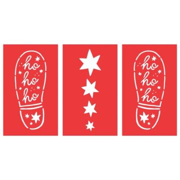 Julemandens fodspor skabelon 3x - 16.5x27.5 cm mix